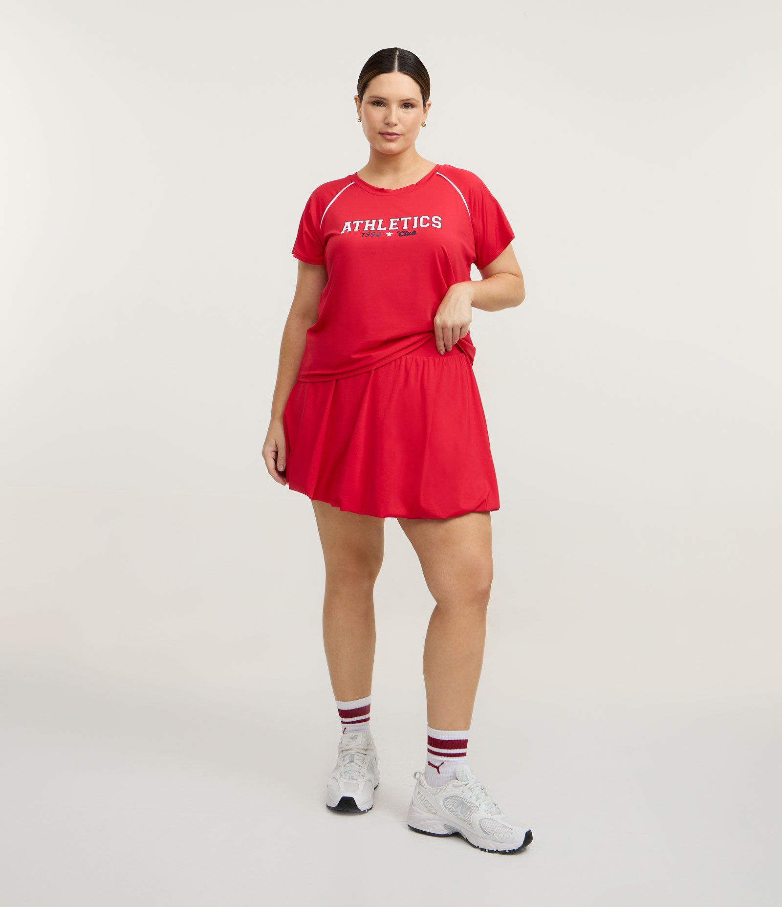 Short Saia Balonê Esportivo com Tecnologia Dry Curve e Plus Size Vermelho 3