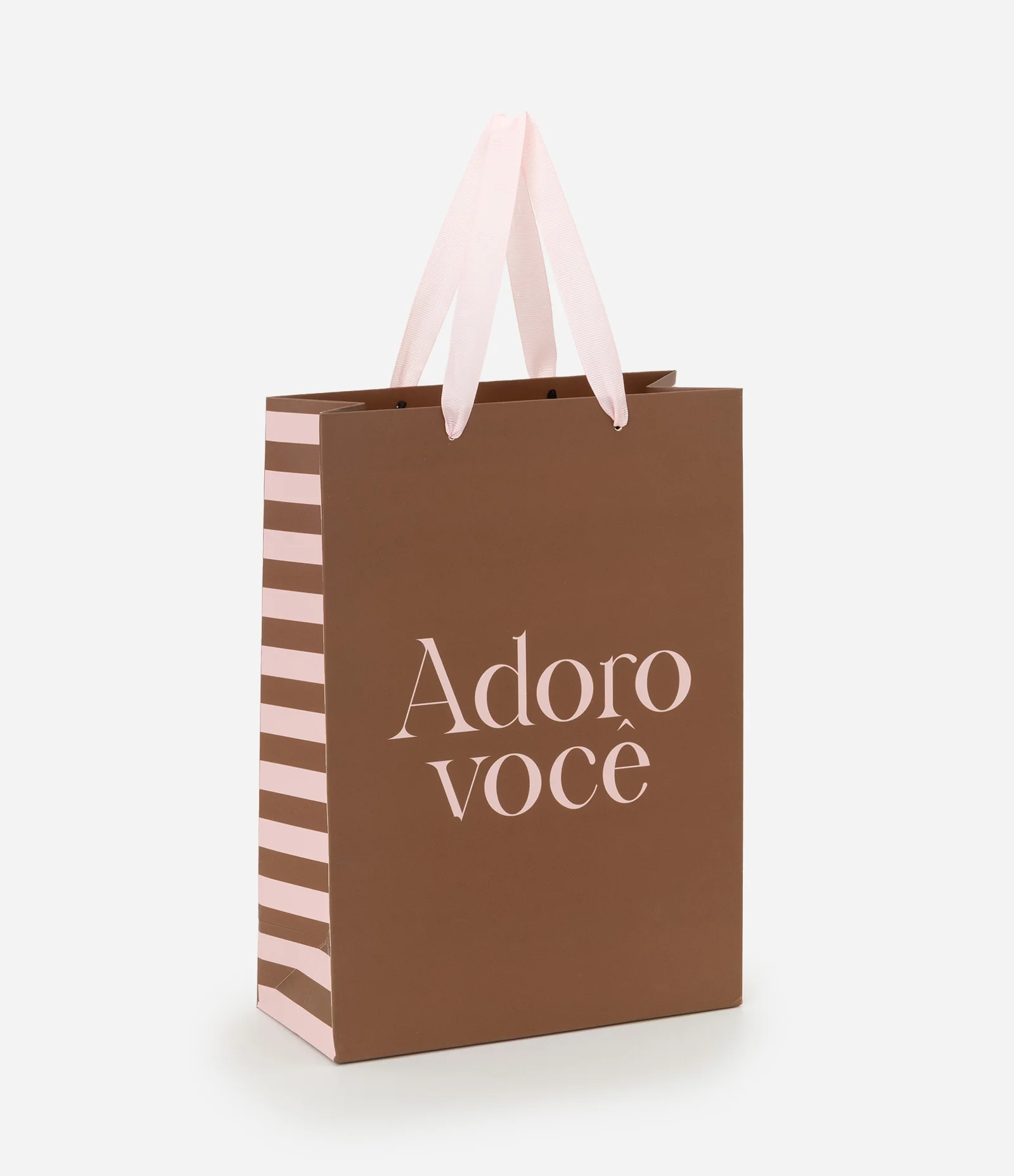 Embalagem de Presente Pequena Estampa Adoro Você Marrom 1