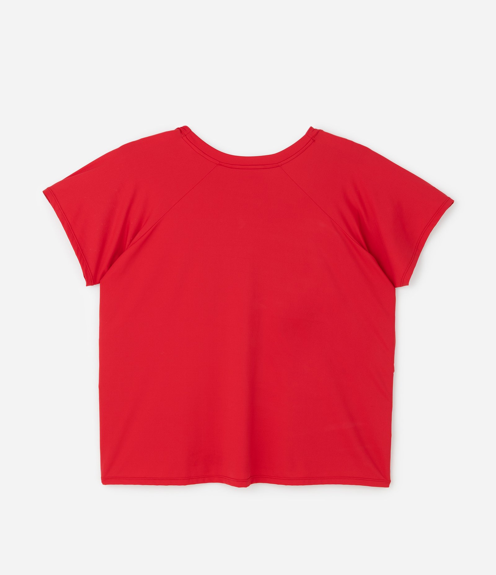 Camiseta Cropped Esportiva com Lettering Curve & Plus Size Vermelho 2
