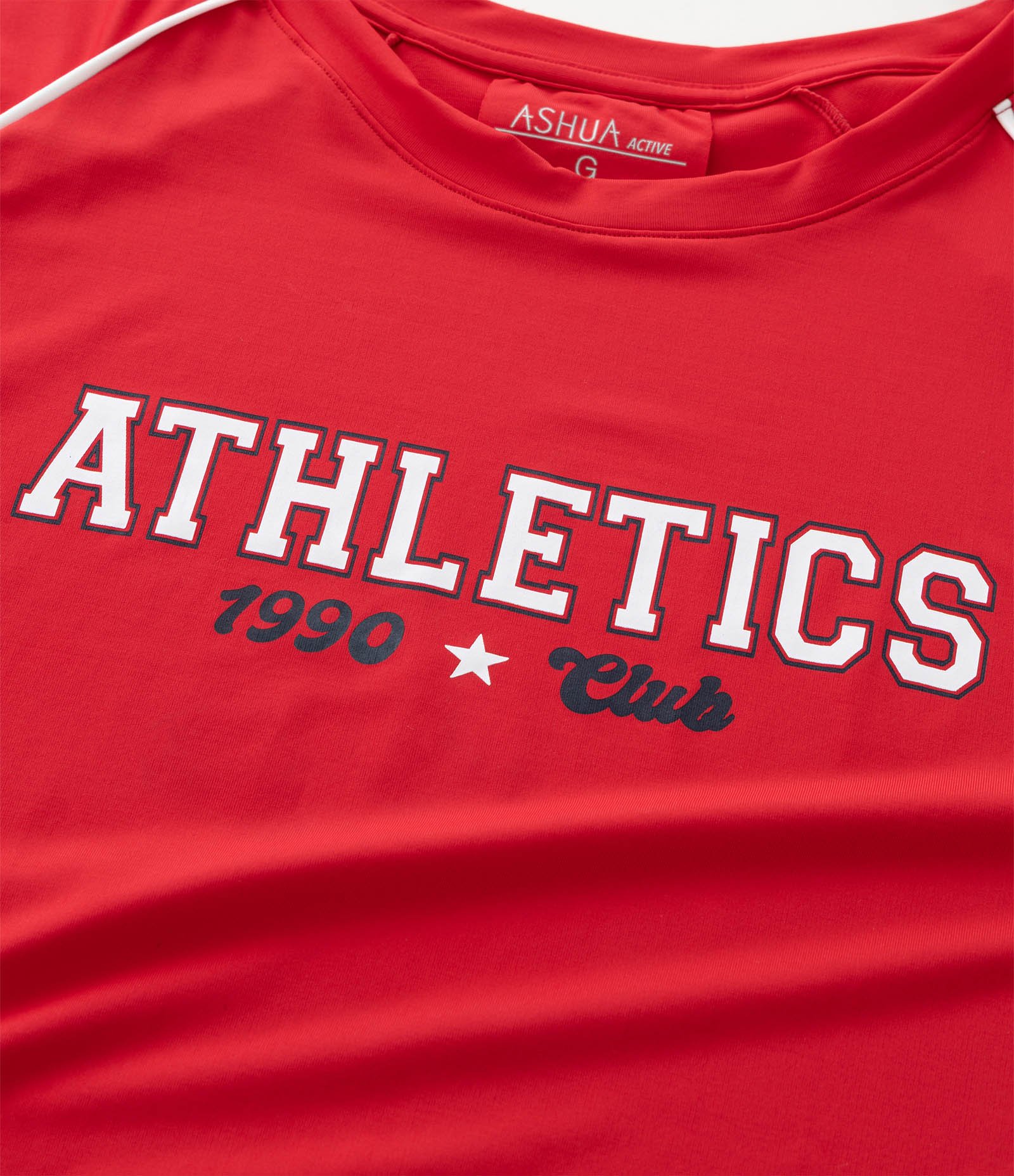 Camiseta Cropped Esportiva com Lettering Curve & Plus Size Vermelho 4