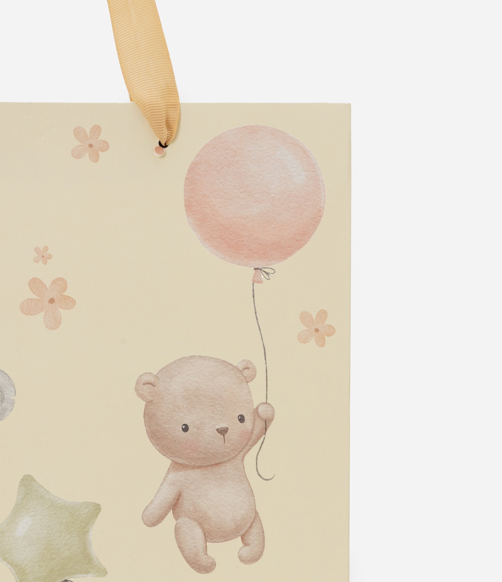 Embalagem de Presente Pequeno com Estampa de Animais e Balões Amarelo 2