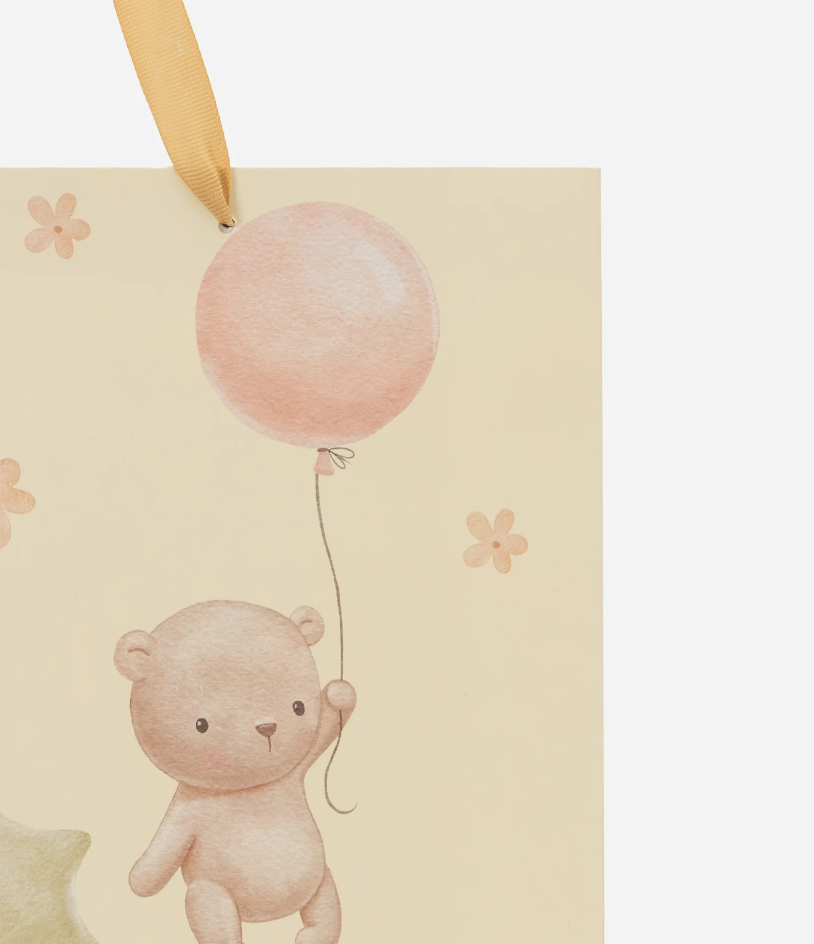 Embalagem de Presente Média com Estampa de Animais e Balões Amarelo 2