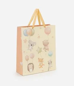 Embalagem de Presente Média com Estampa de Animais e Balões