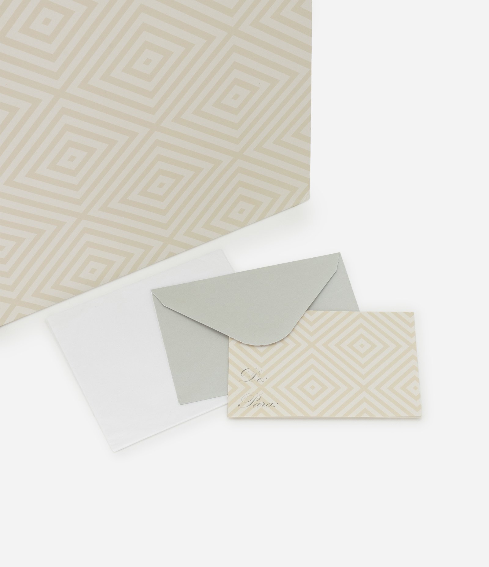 Embalagem de Presente Média com Estampa Geométrica Bege 4