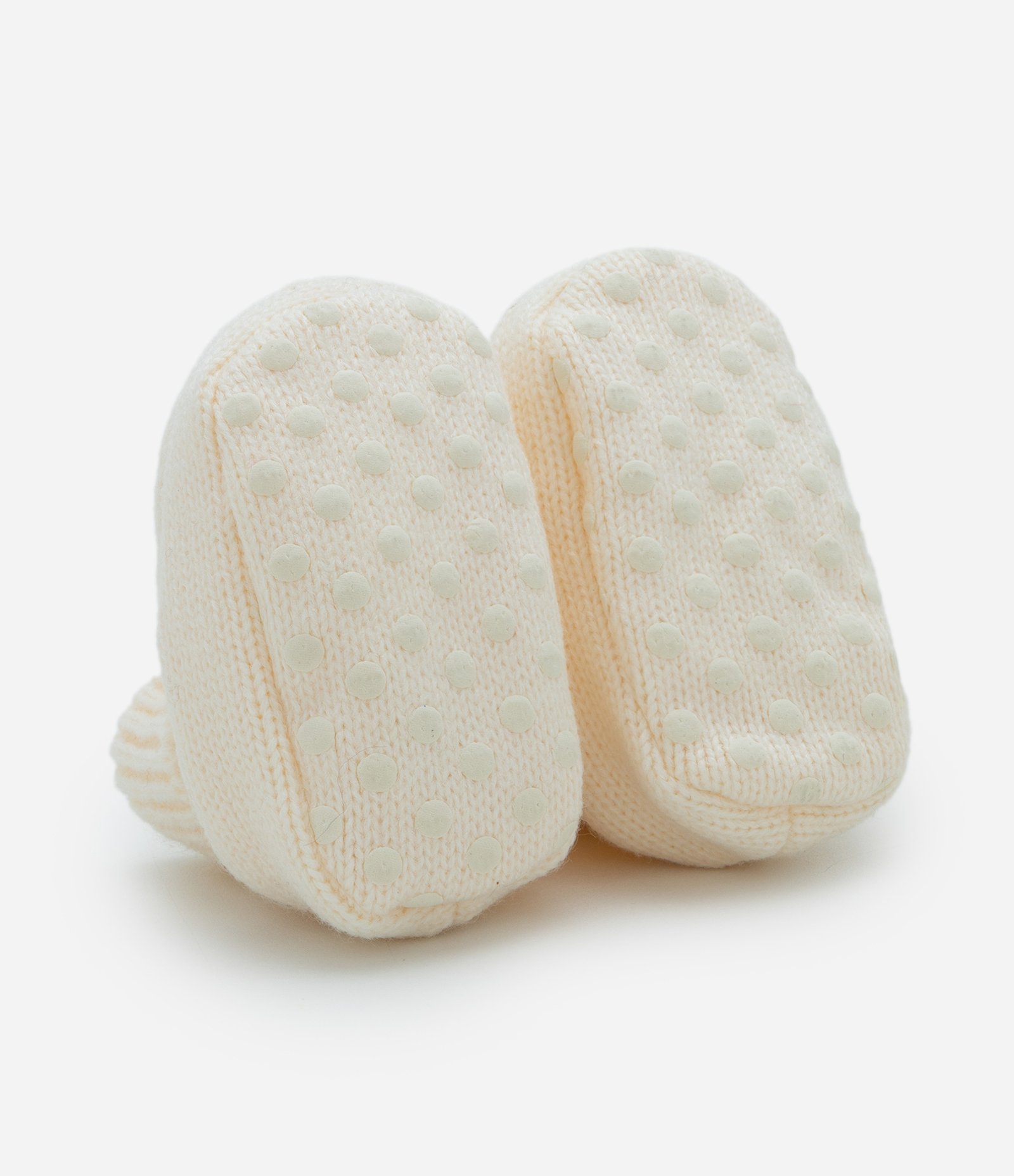 Sapato Infantil em Tricô com Lacinho – Tam 0 a 12 Meses Off White 4