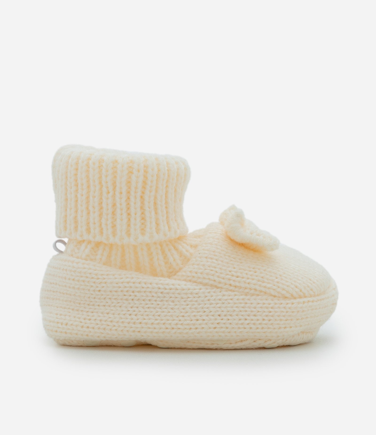 Sapato Infantil em Tricô com Lacinho – Tam 0 a 12 Meses Off White 5