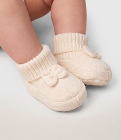 Sapato Infantil em Tricô com Lacinho – Tam 0 a 12 Meses