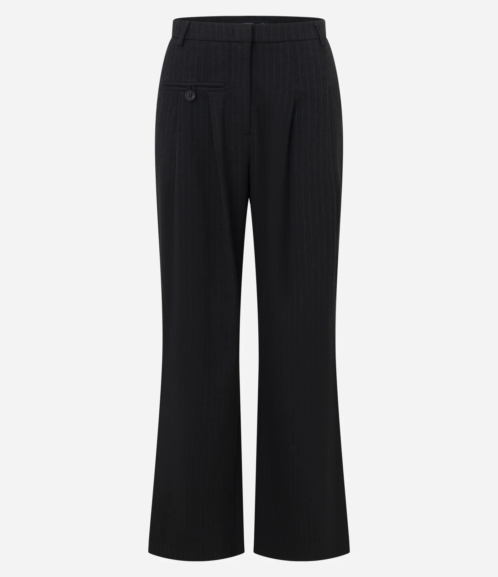 Calça Reta Alfaiatada com Risca de Giz Cinza 4