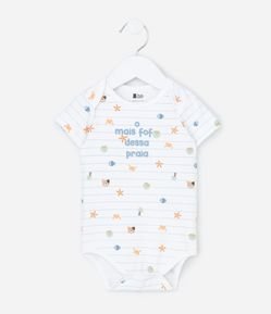 Body Infantil com Lettering Mais Fofo Dessa Praia - Tam 0 a 18 Meses
