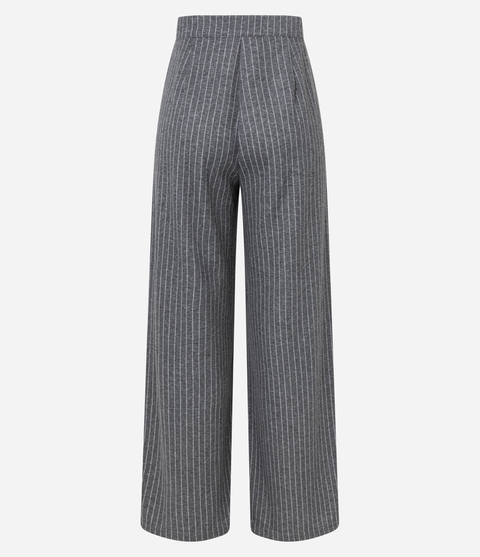 Calça Wide Leg Alfaiataria com Risca de Giz Cinza 2