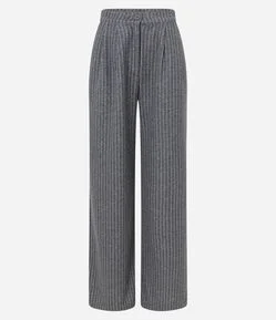 Calça Wide Leg Alfaiataria com Risca de Giz