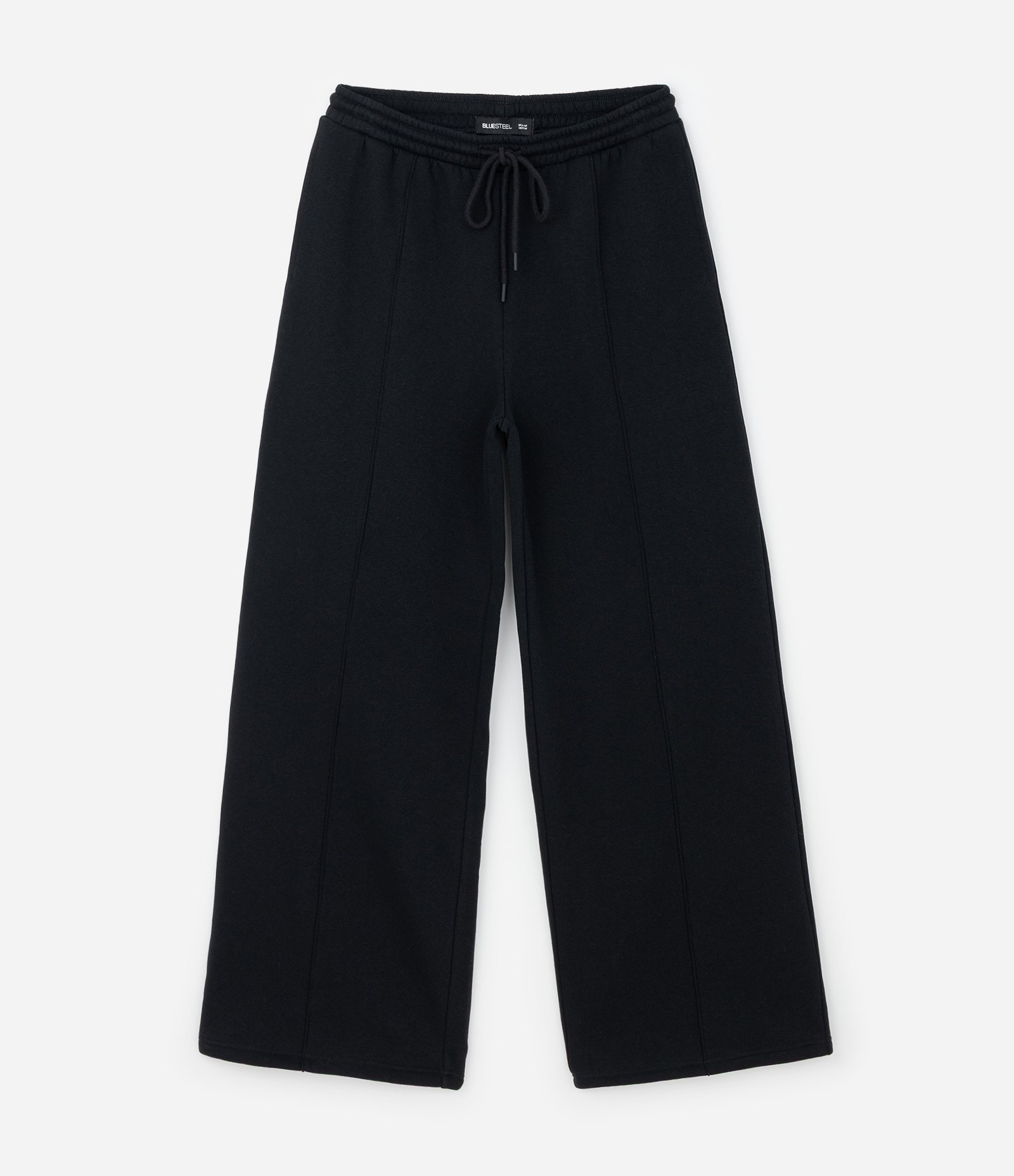 Calça Wide em Moletom com Felpa Liso Preto 5