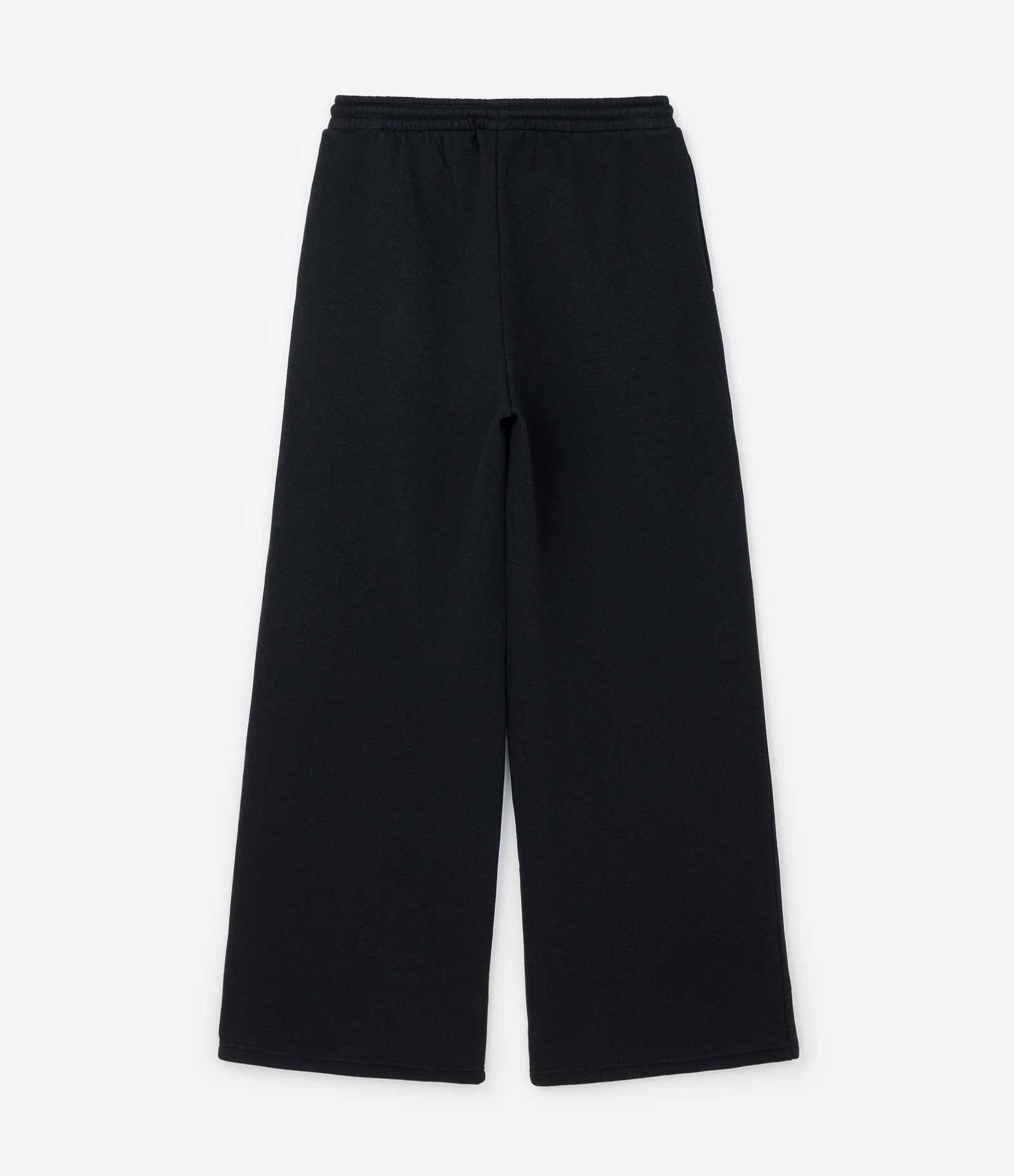 Calça Wide em Moletom com Felpa Liso Preto 6