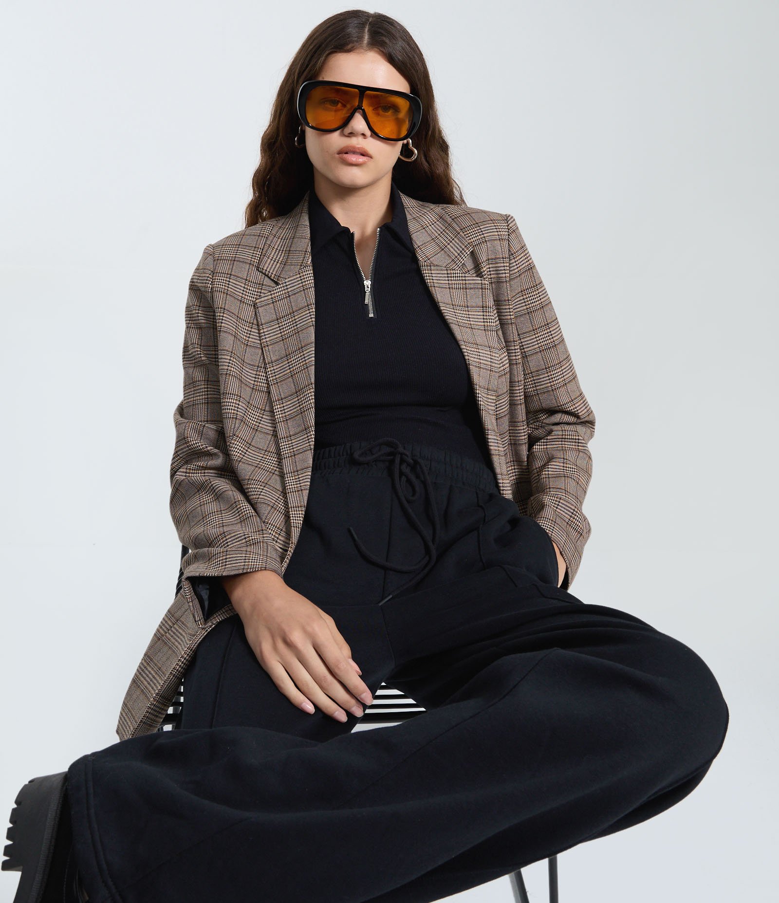 Calça Wide em Moletom com Felpa Liso Preto 4