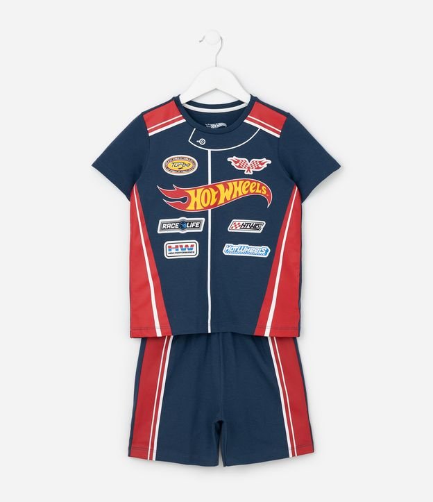 Pijama Infantil com Estampa Hot Wheels - Tam 3 a 10 Anos