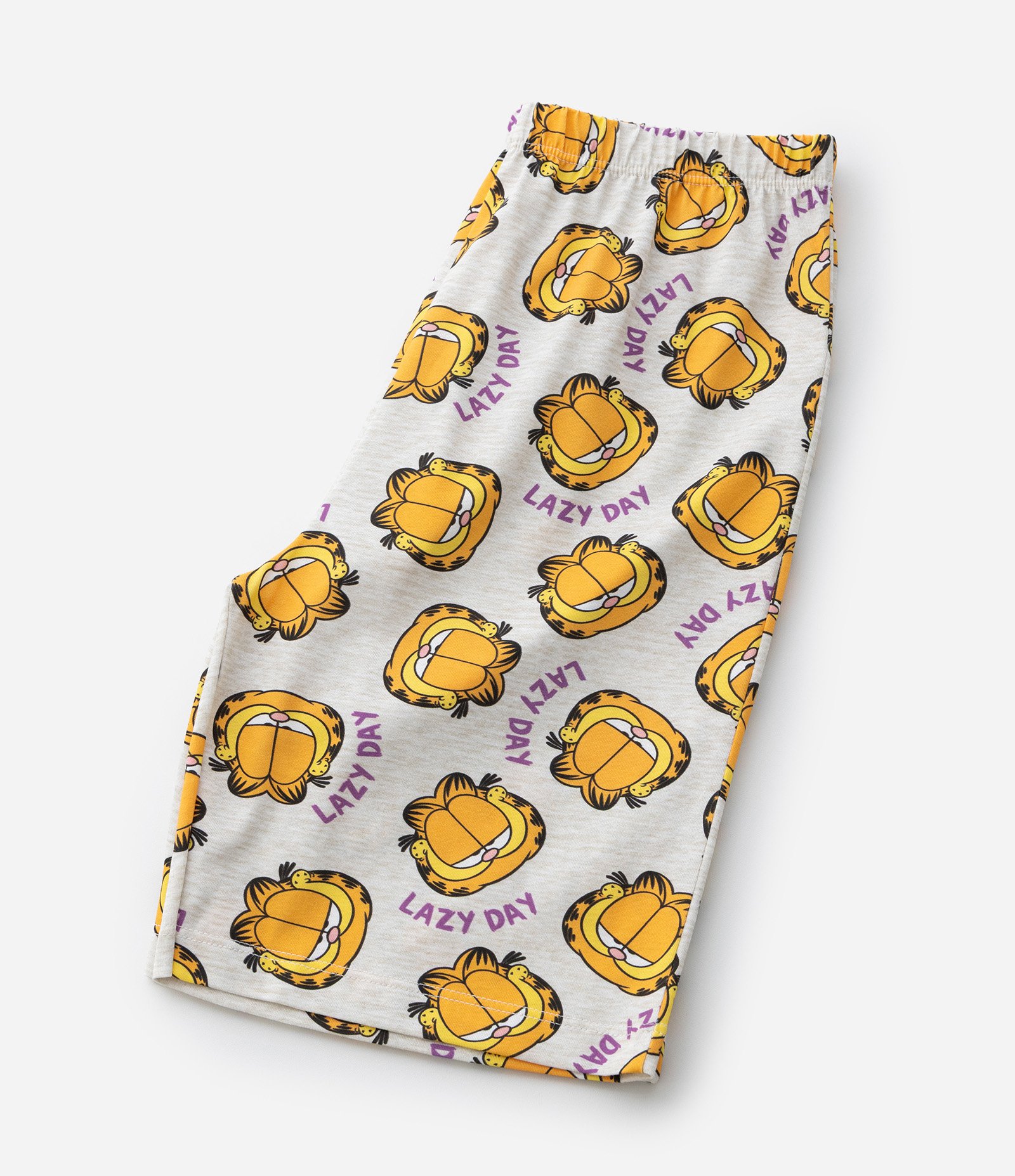 Pijama Curto Infantil com Estampa Garfield - Tam 5 a 14 Anos Amarelo 7