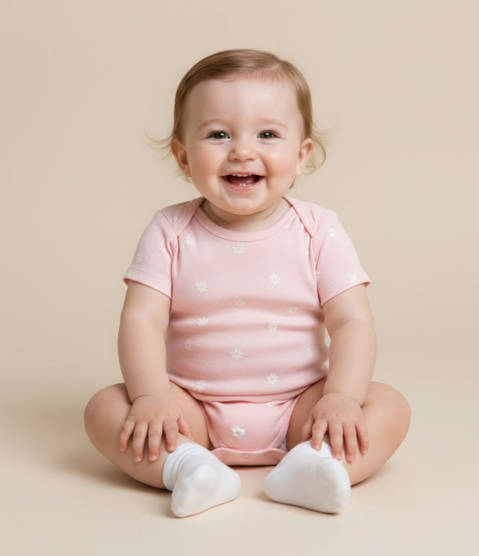 Body Infantil com Estampa de Margaridas - Tam  RN a 18 meses Rosa 1