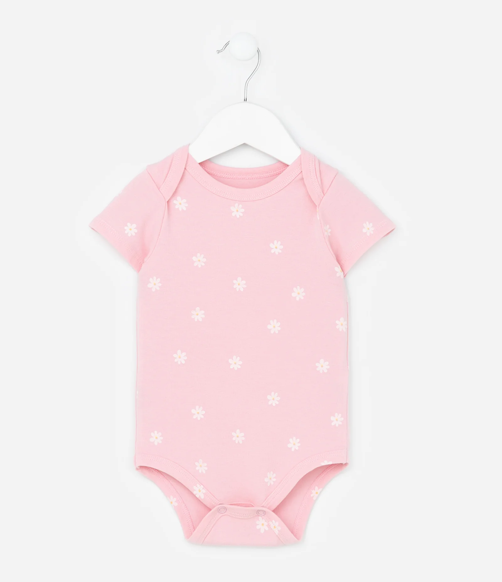 Body Infantil com Estampa de Margaridas - Tam  RN a 18 meses Rosa 2