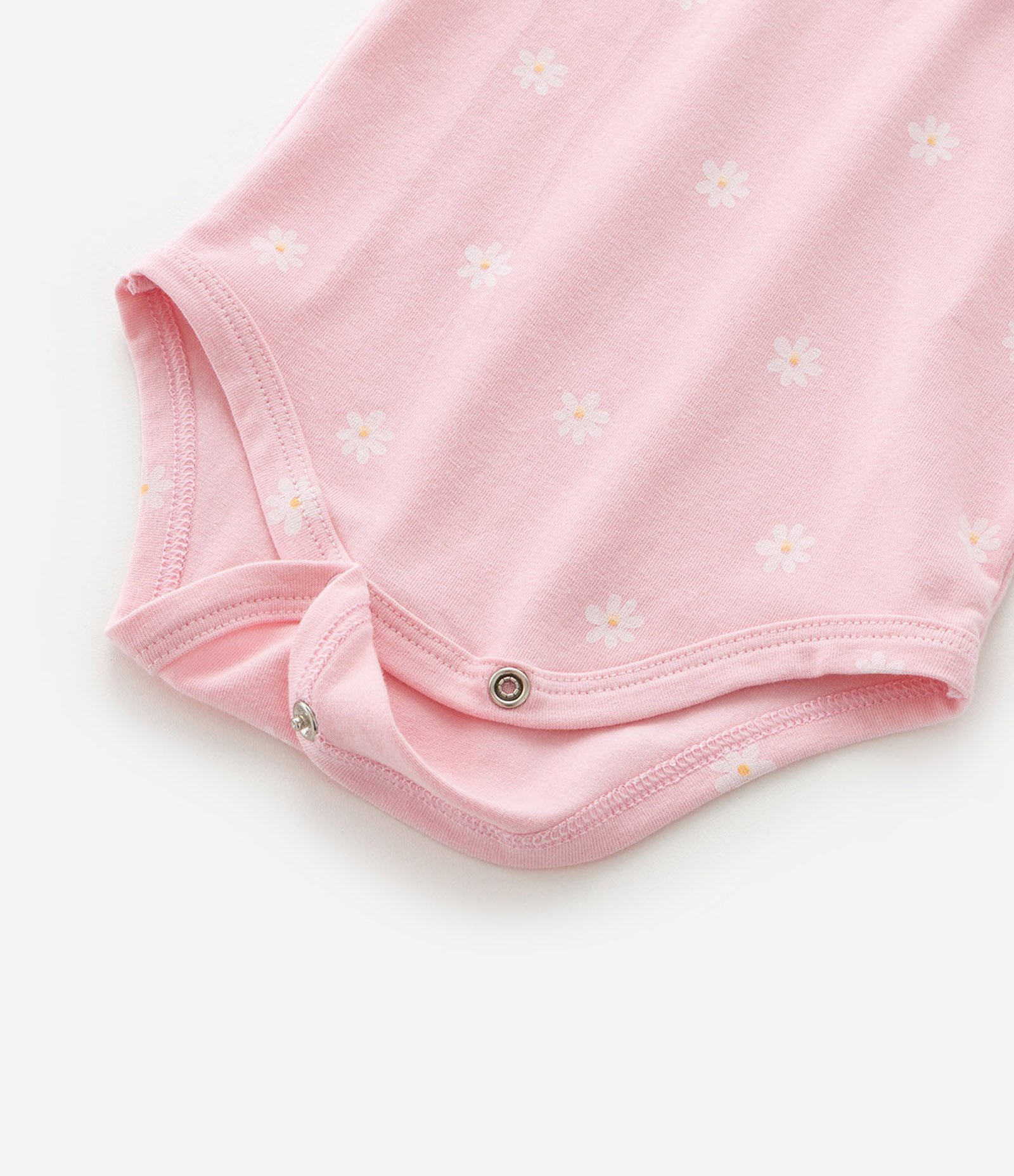 Body Infantil com Estampa de Margaridas - Tam  RN a 18 meses Rosa 6
