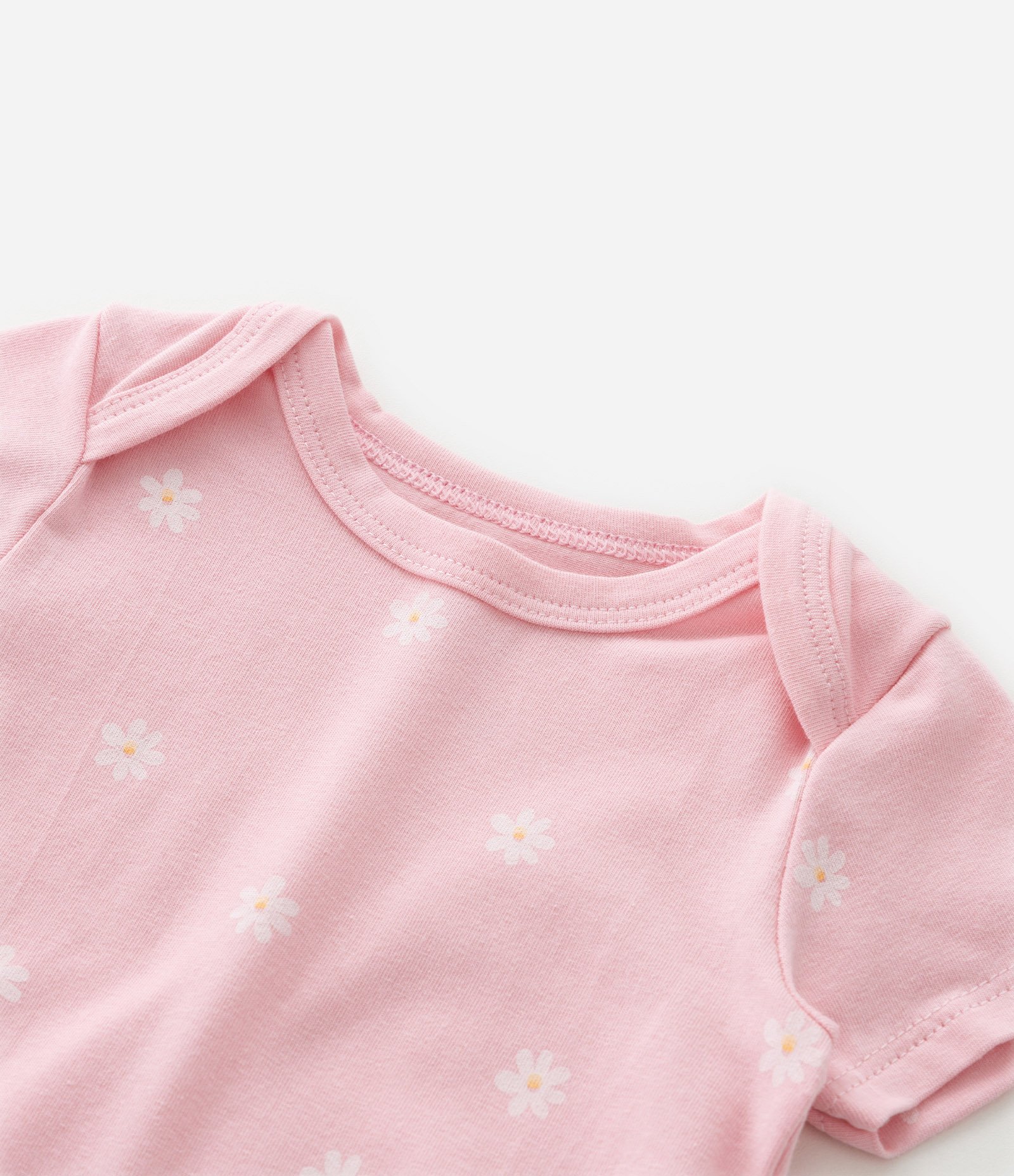 Body Infantil com Estampa de Margaridas - Tam  RN a 18 meses Rosa 7