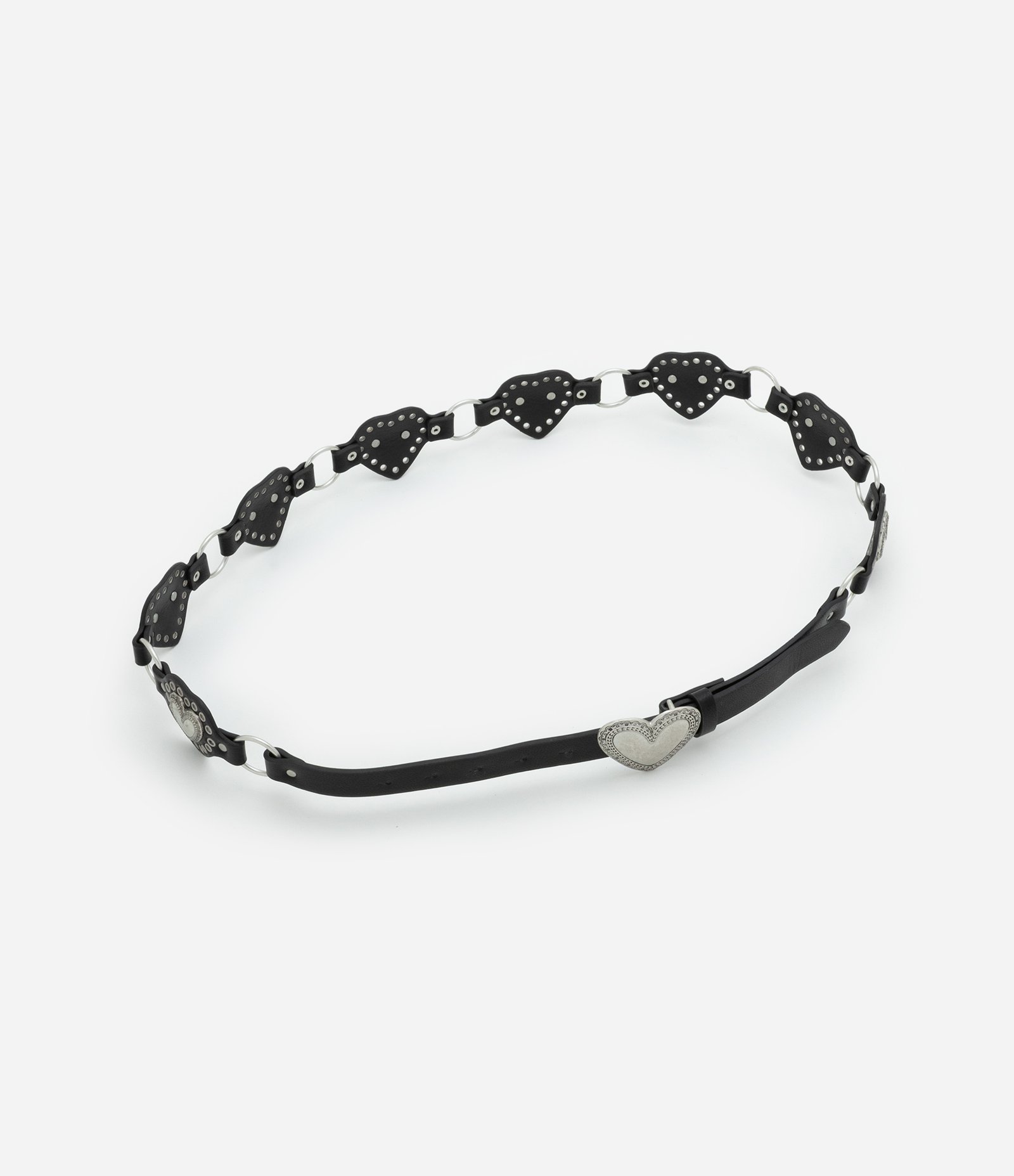 Cinto Médio com Rebites e Corações Curve & Plus Size Preto 1