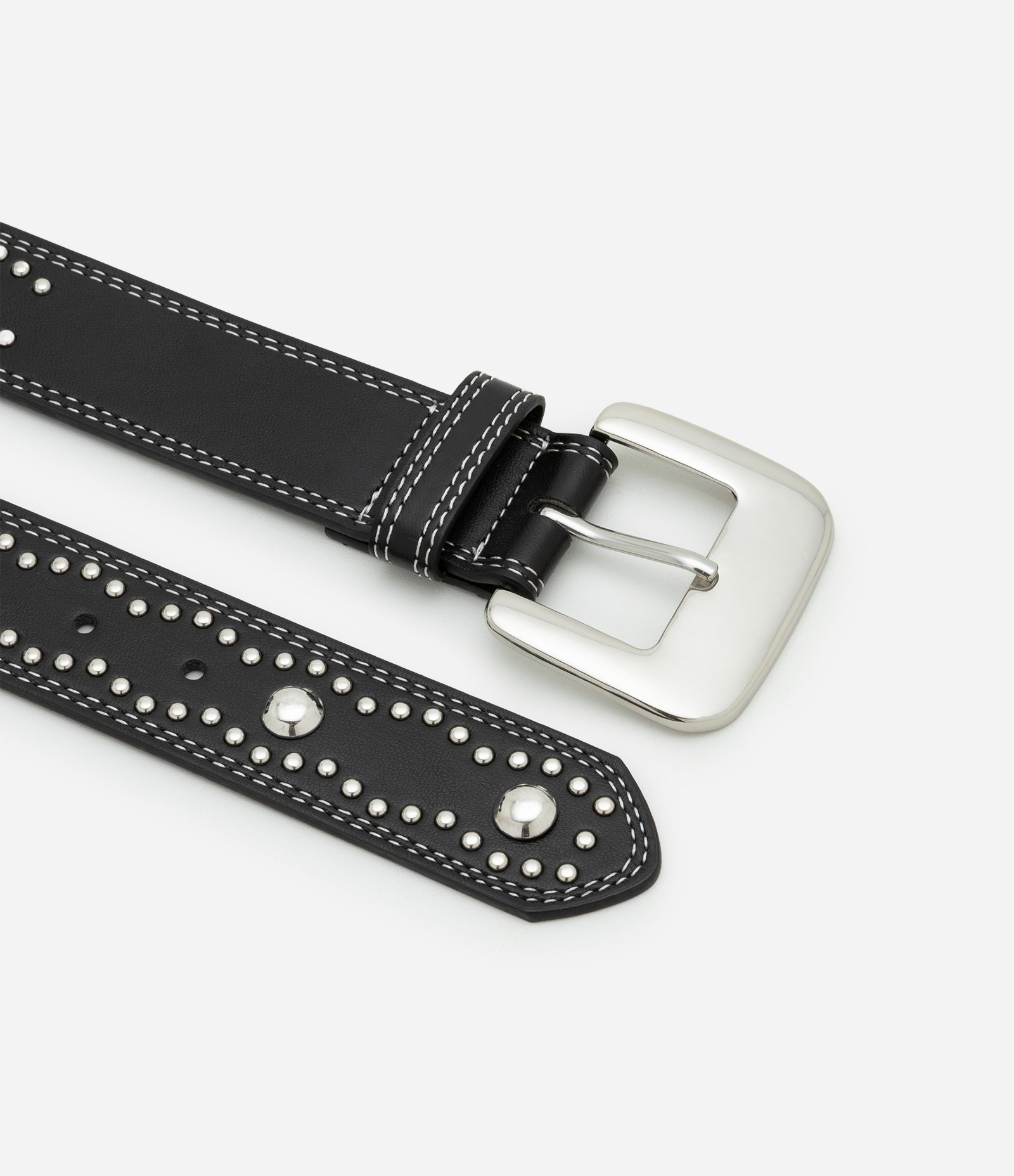 Cinto Médio com Rebites e Pesponto Contrastante Curve & Plus Size Preto 2