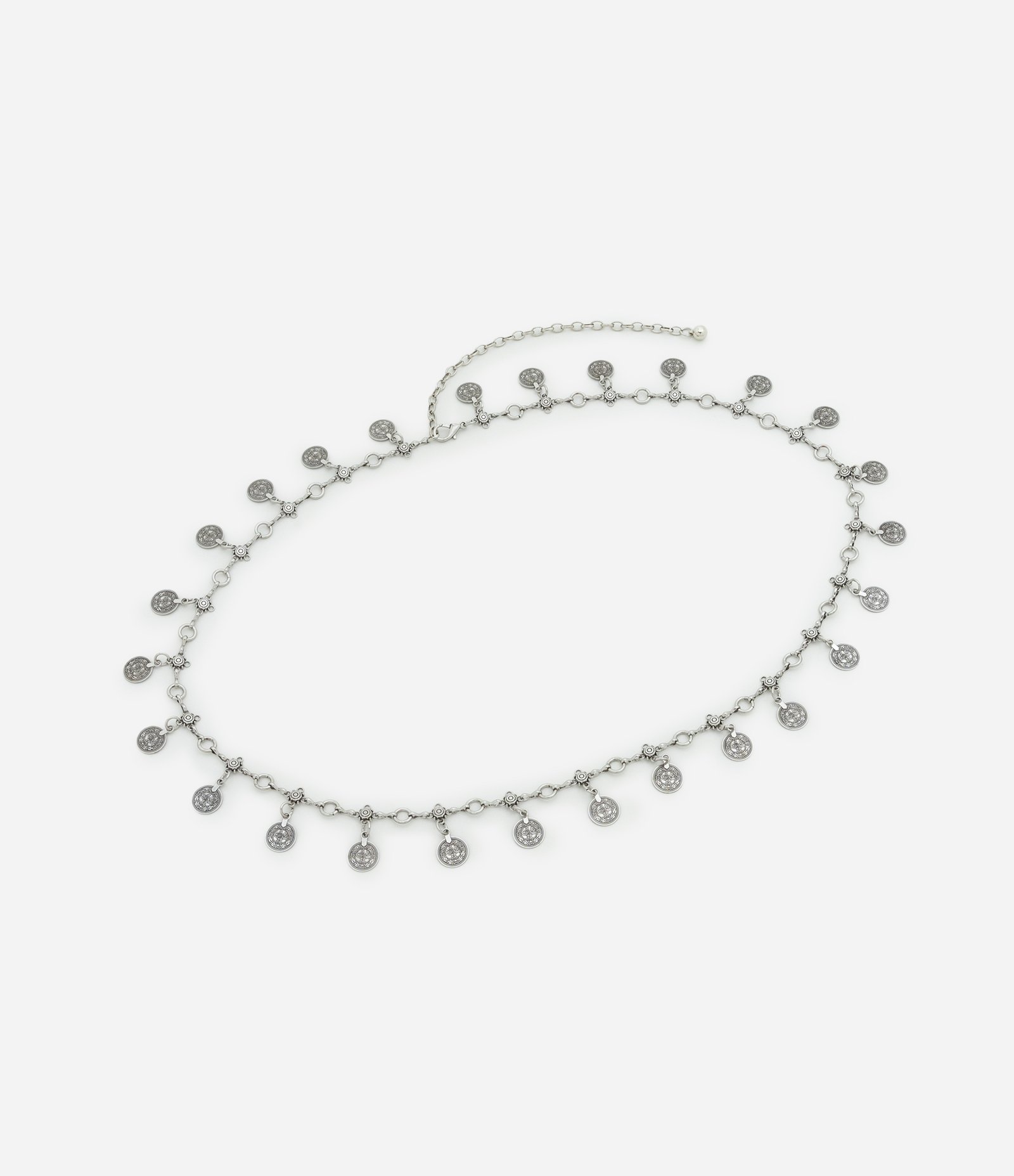 Cinto Estreito em Metal com Medalhas Curve & Plus Size Prata 2