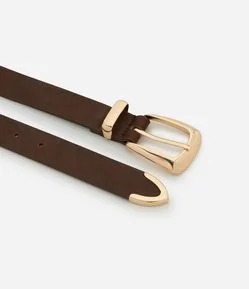 Cinto Básico Médio com Passante e Ponteira de Metal Curve & Plus Size