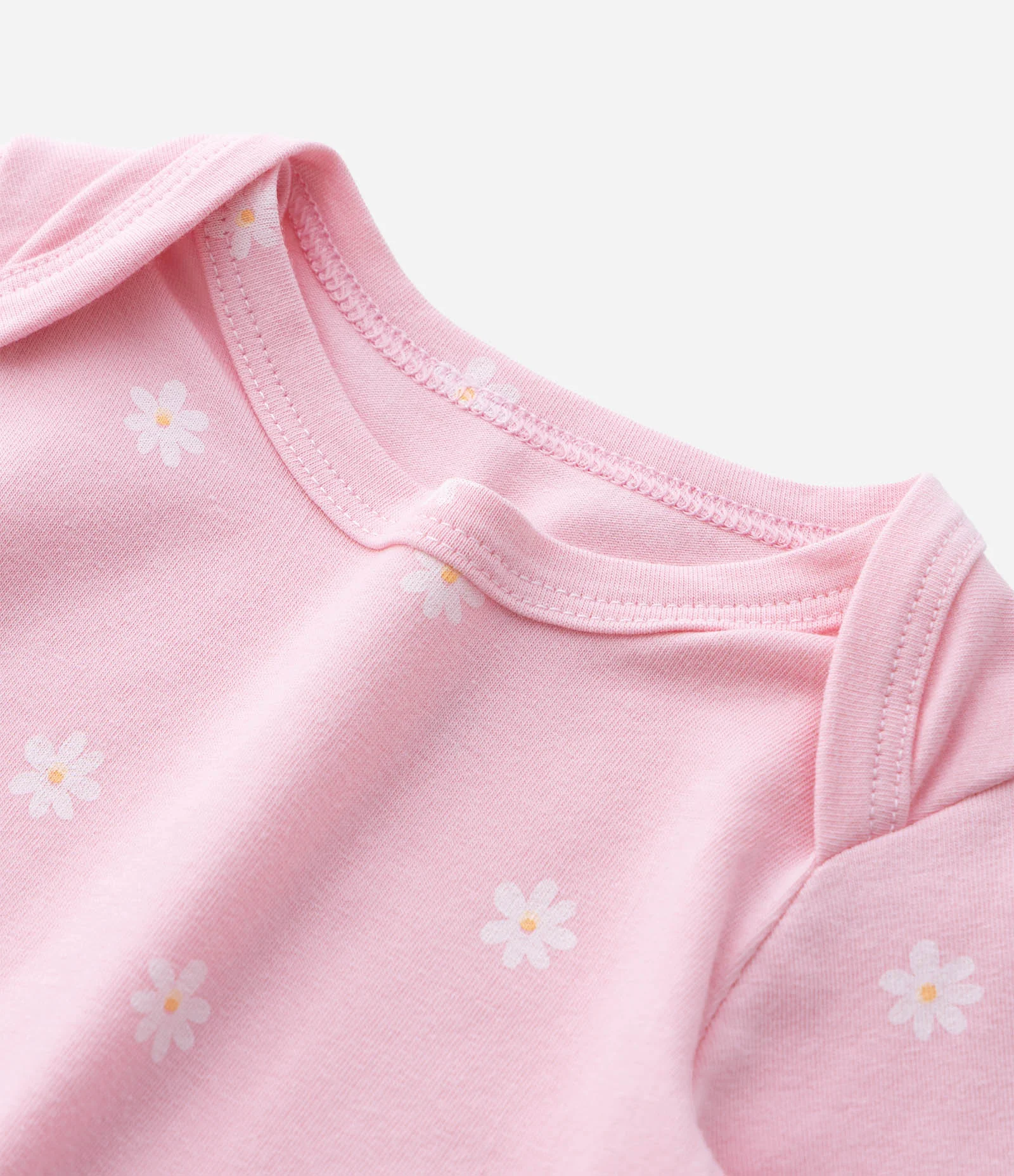 Body Infantil com Estampa de Margaridas - Tam RN a 18 meses Rosa 8
