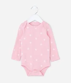 Body Infantil com Estampa de Margaridas - Tam RN a 18 meses