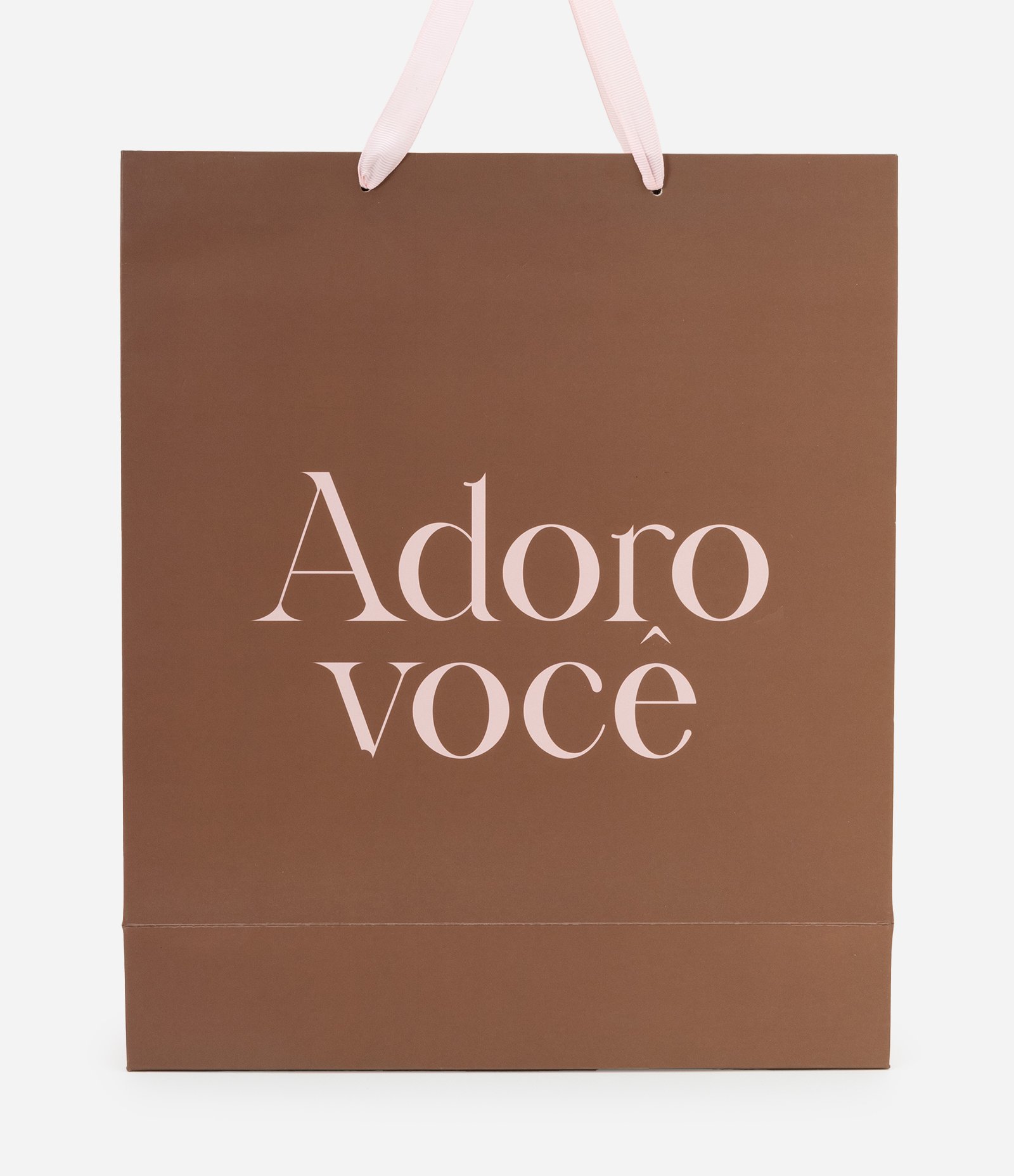 Embalagem de Presente Média com Escrita Adoro Você Marrom 2