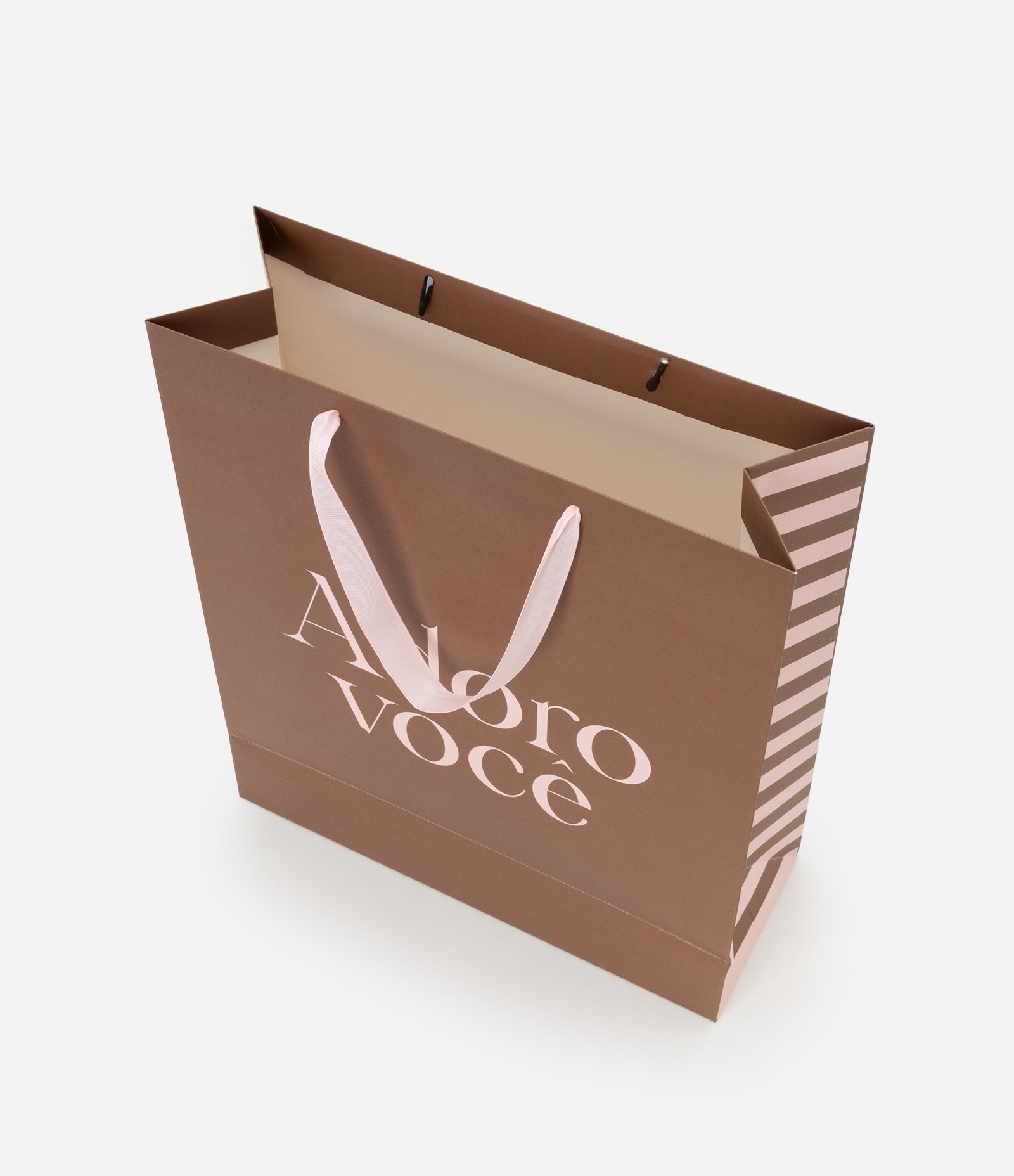 Embalagem de Presente Média com Escrita Adoro Você Marrom 3