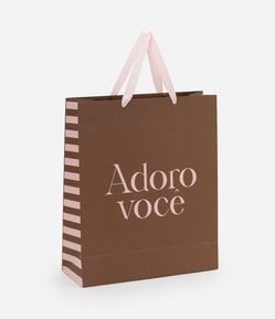 Embalagem de Presente Média com Escrita Adoro Você