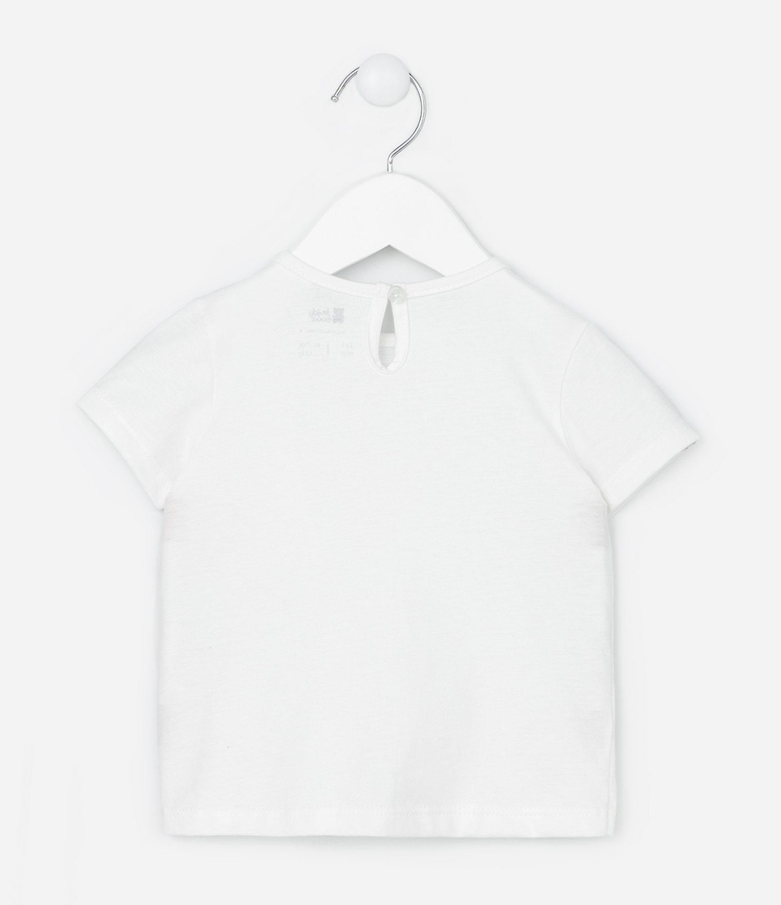 Camiseta Infantil com Laço Poá Aplicado - Tam 0 a 12 Meses Branco 2