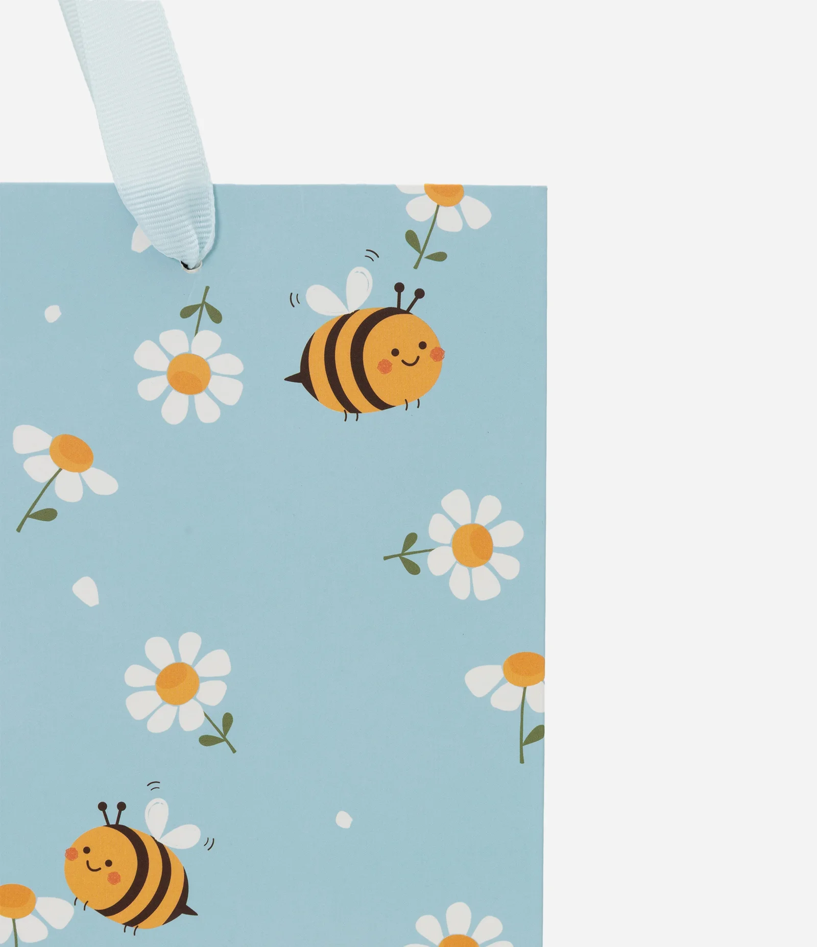 Embalagem de Presente Média com Estampa de Margaridas e Abelhinhas Azul 2