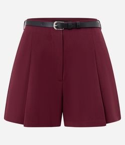Short em Alfaiataria Lisa com Cinto Fino