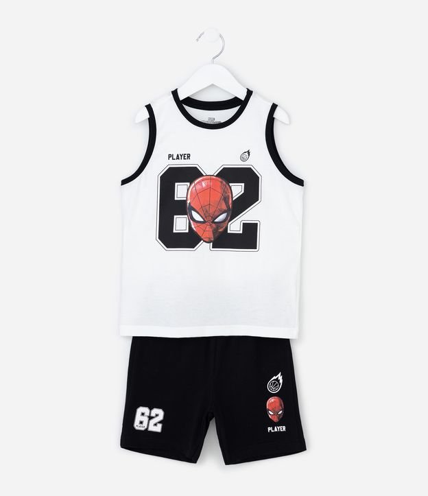 Pijama Curto Infantil com Estampa de Homem Aranha- Tam 4 ao 12 Anos