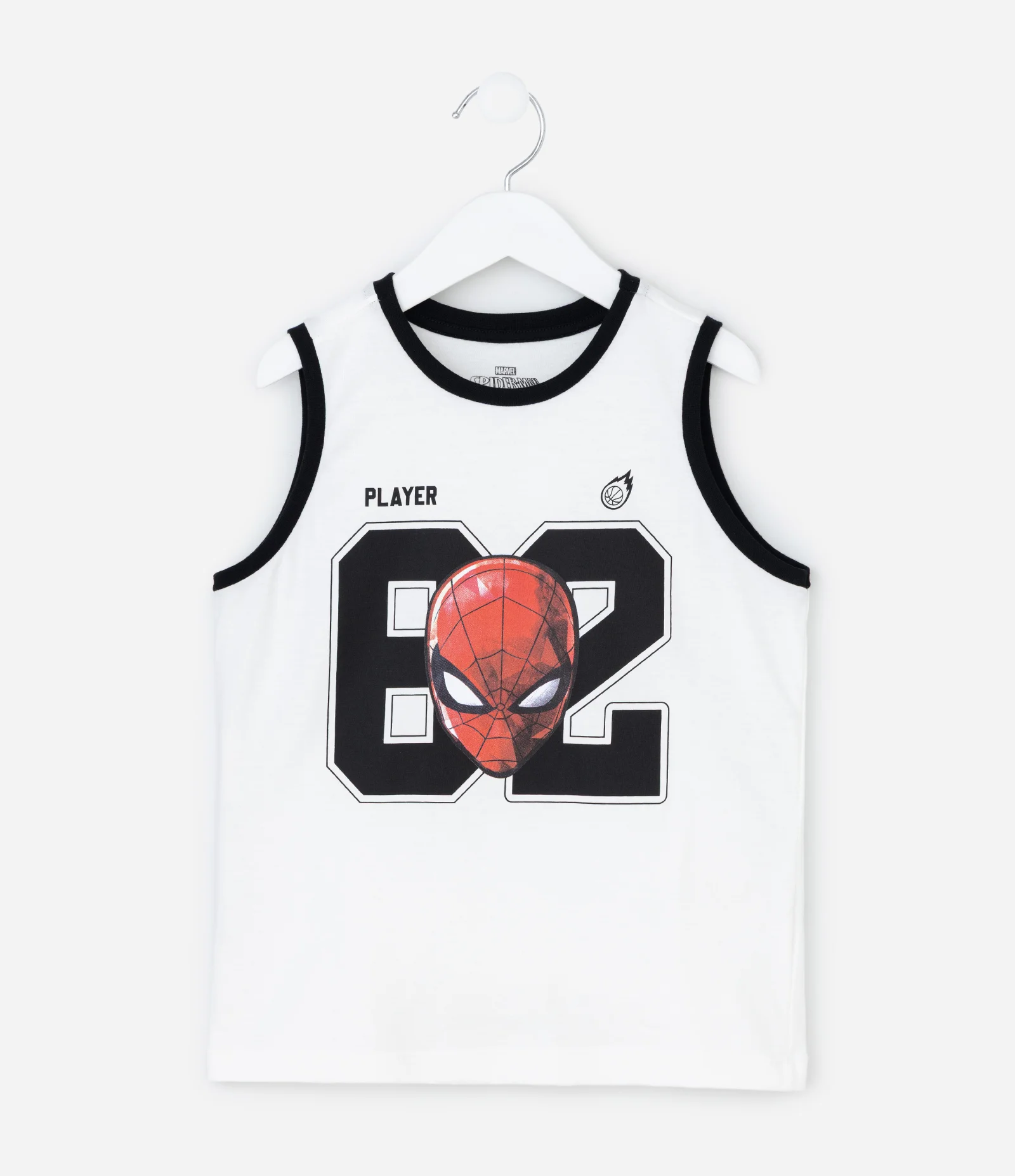 Pijama Curto Infantil com Estampa de Homem Aranha- Tam 4 ao 12 Anos Preto/Branco/Vermelho 2