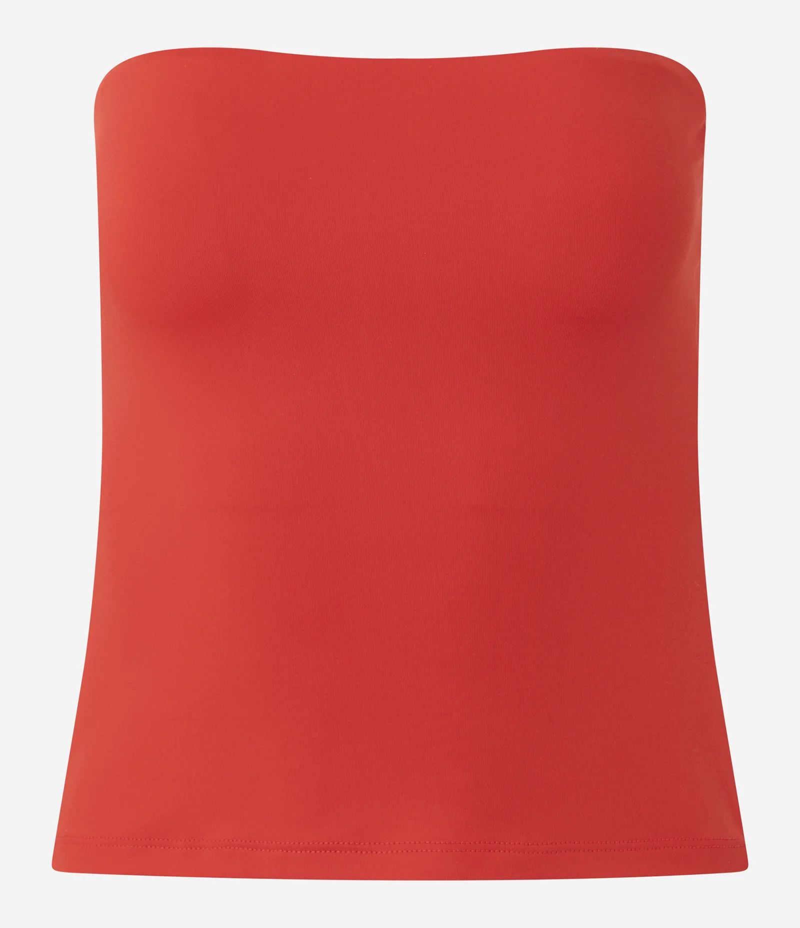 Blusa Ajustada Sem Alça em Poliamida Vermelho 5