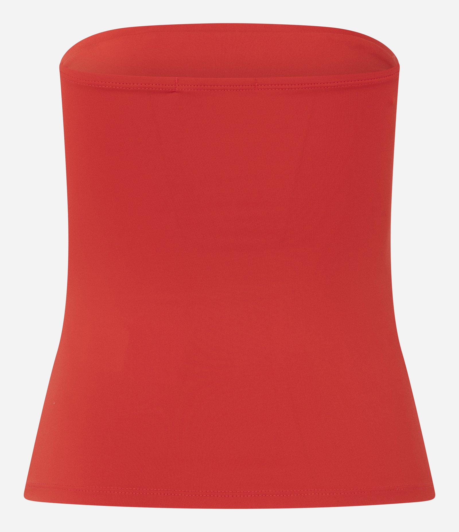 Blusa Ajustada Sem Alça em Poliamida Vermelho 6