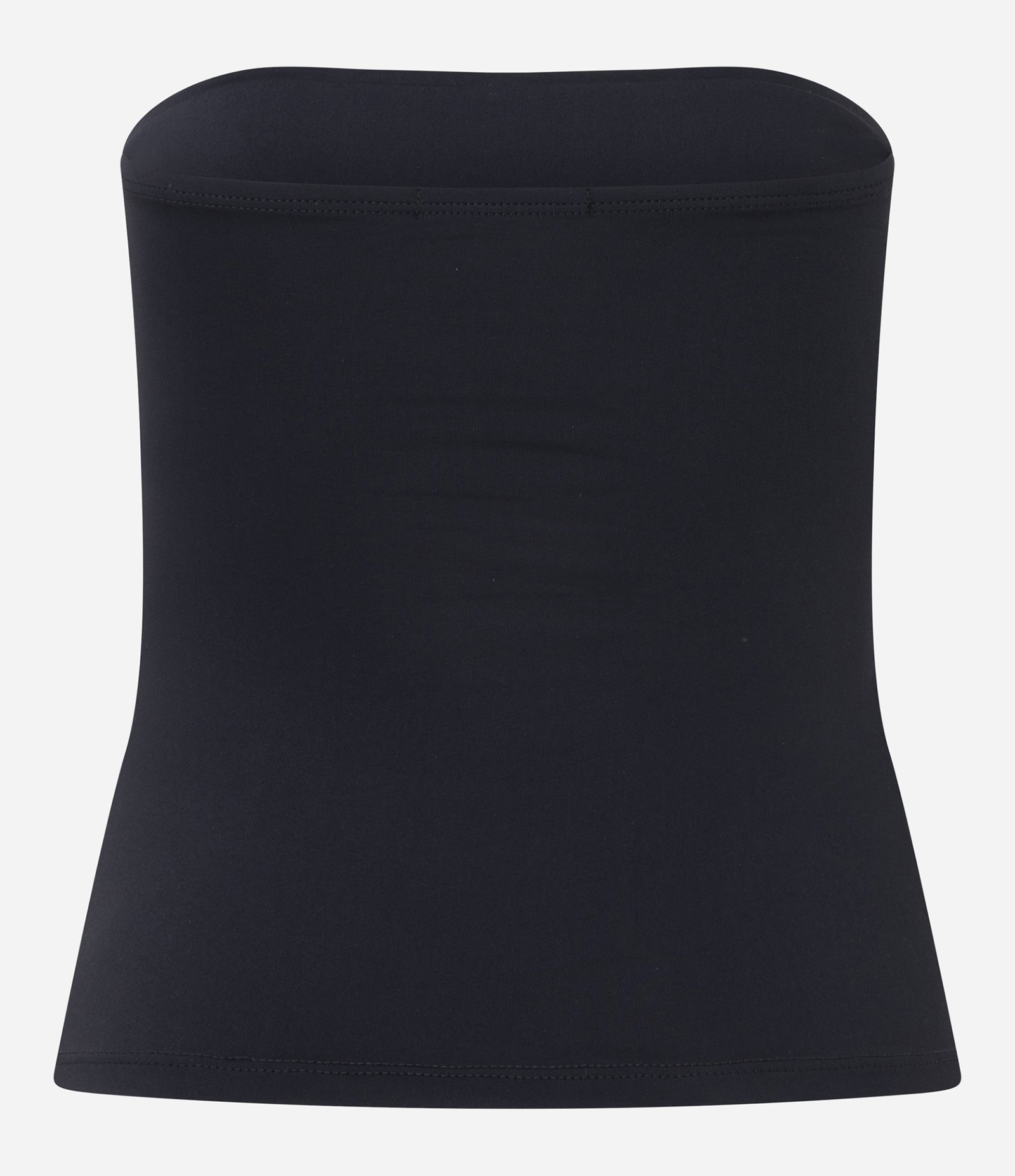 Blusa Ajustada Sem Alça em Poliamida Preto 6