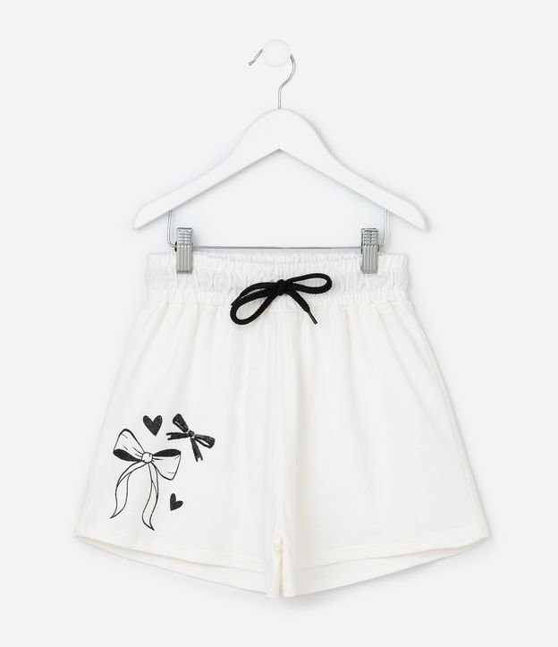 Short Infantil em Algodão com Laços - Tam 5 a 14 Anos