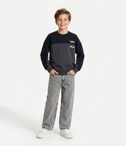Casaco Infantil Boxy em Tech Fleece com Estampa Hot Wheels – Tam 4 a 12 Anos