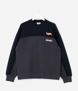 Casaco Infantil Boxy em Tech Fleece com Estampa Hot Wheels – Tam 4 a 12 Anos