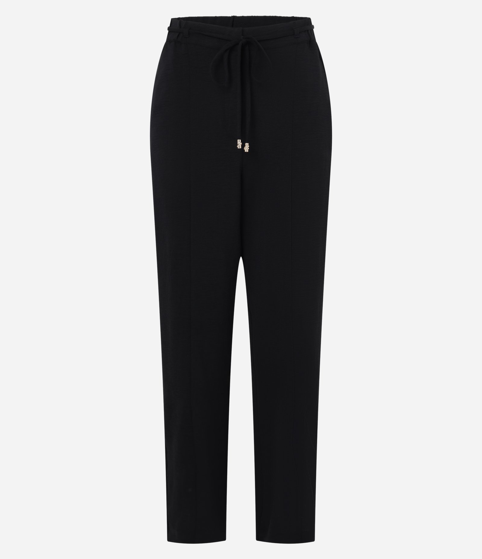 Calça Reta em Airflow com Cinto Para Amarração Preto 5