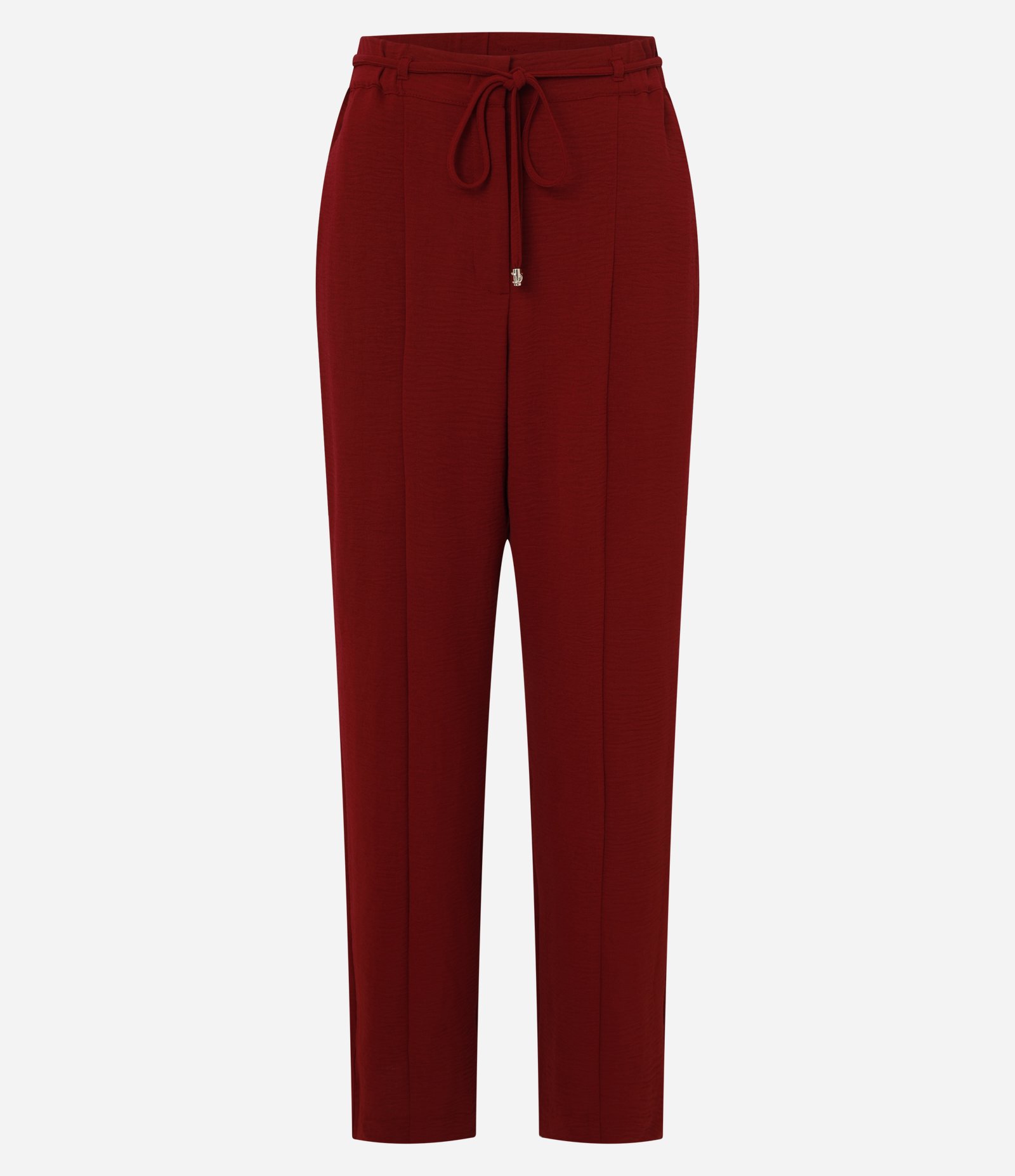 Calça Reta em Airflow com Cinto Para Amarração Vermelho 5