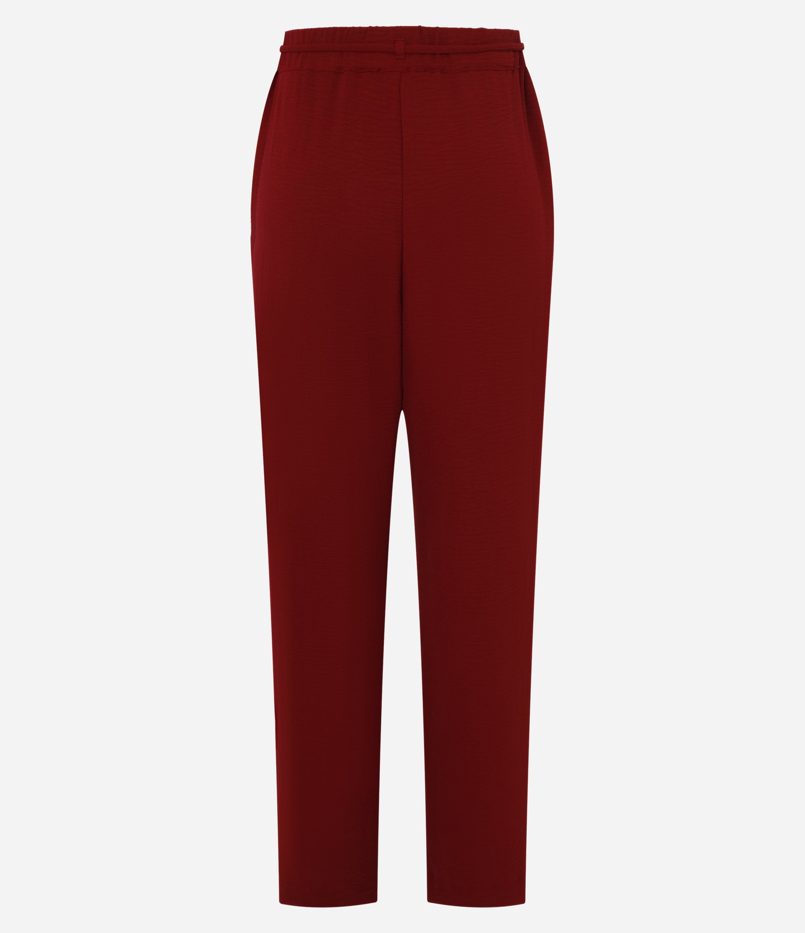 Calça Reta em Airflow com Cinto Para Amarração Vermelho 6