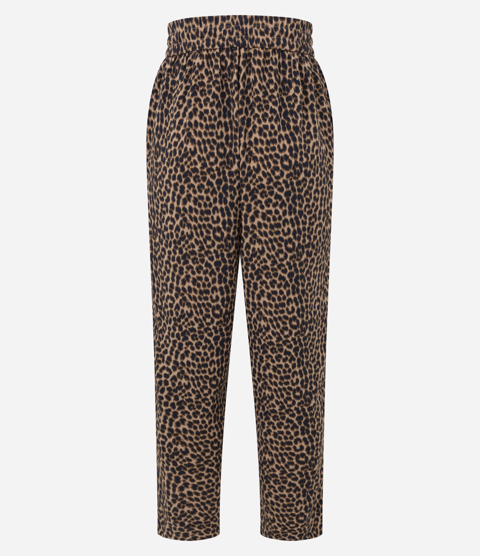 Calça Fluída Alfaiatada em Crepe Animal Print Preto 2