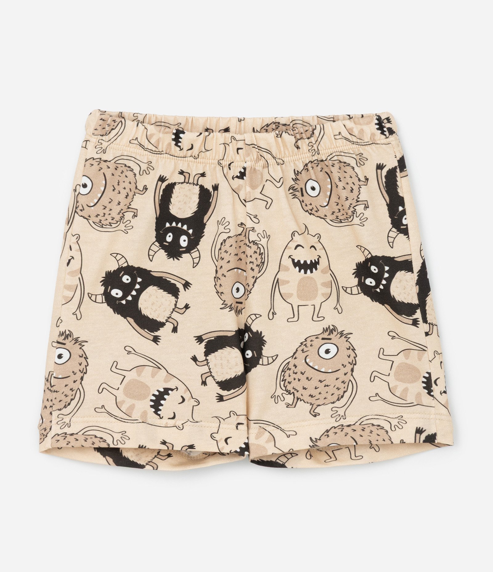 Pijama Curto Infantil com Estampa de Monstrinhos - Tam 2 a 6 Anos Marrom 4