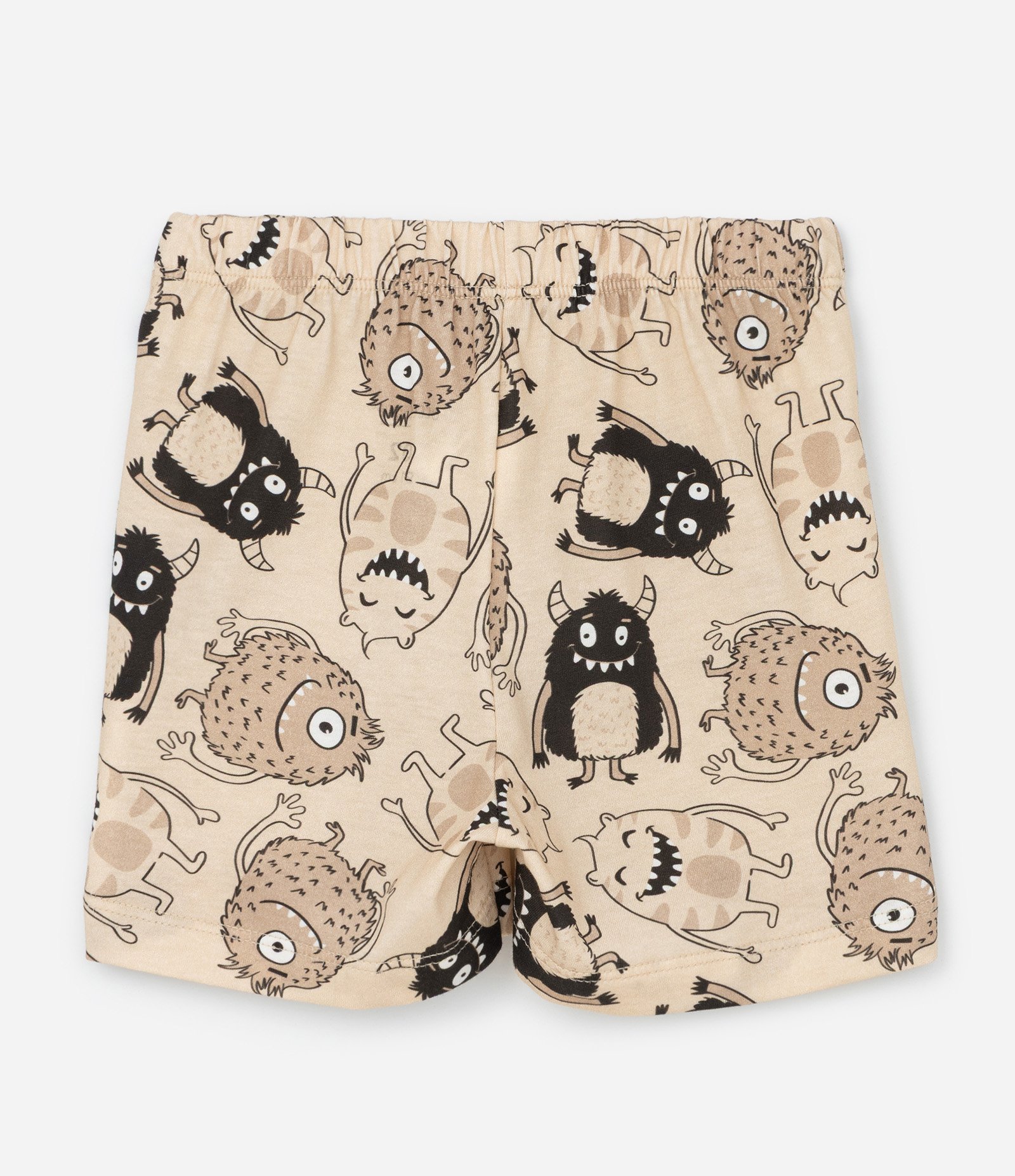 Pijama Curto Infantil com Estampa de Monstrinhos - Tam 2 a 6 Anos Marrom 5